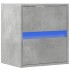 Mesita de noche de pared con luces LED gris