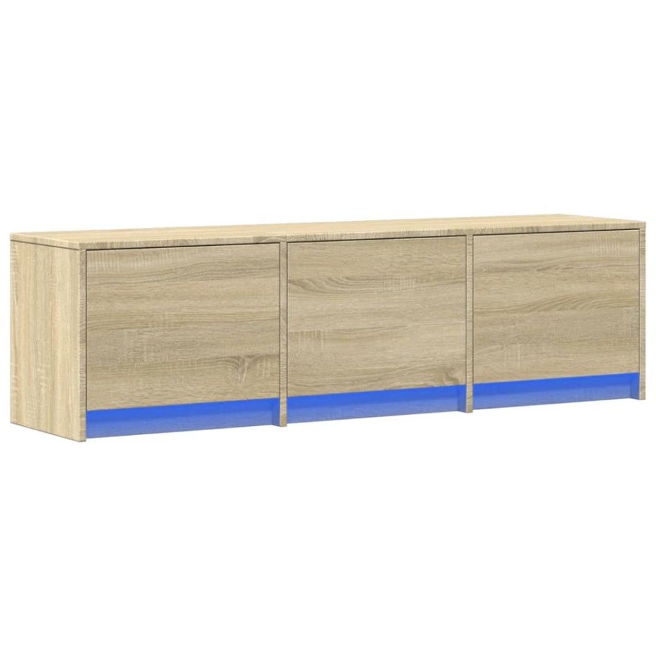 Mueble de TV LED madera de ingeniería roble Sonoma 140x34x40