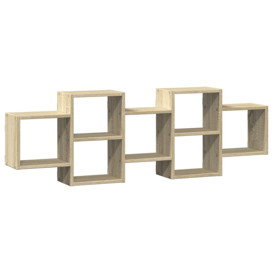 Estante de pared madera ingeniería roble Sonoma 129x18x42