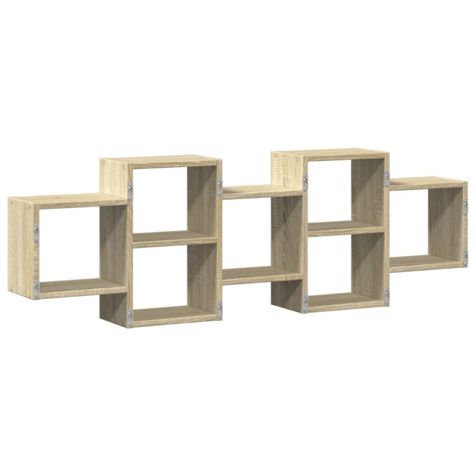 Estante de pared madera ingeniería roble Sonoma 129x18x42