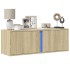 Mueble de TV de pared con luces LED roble Sonoma 100x31x35