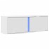 Mueble de TV de pared con luces LED blanco 100x31x35