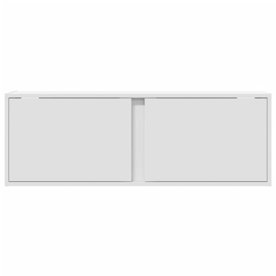 Mueble de TV de pared con luces LED blanco 100x31x35