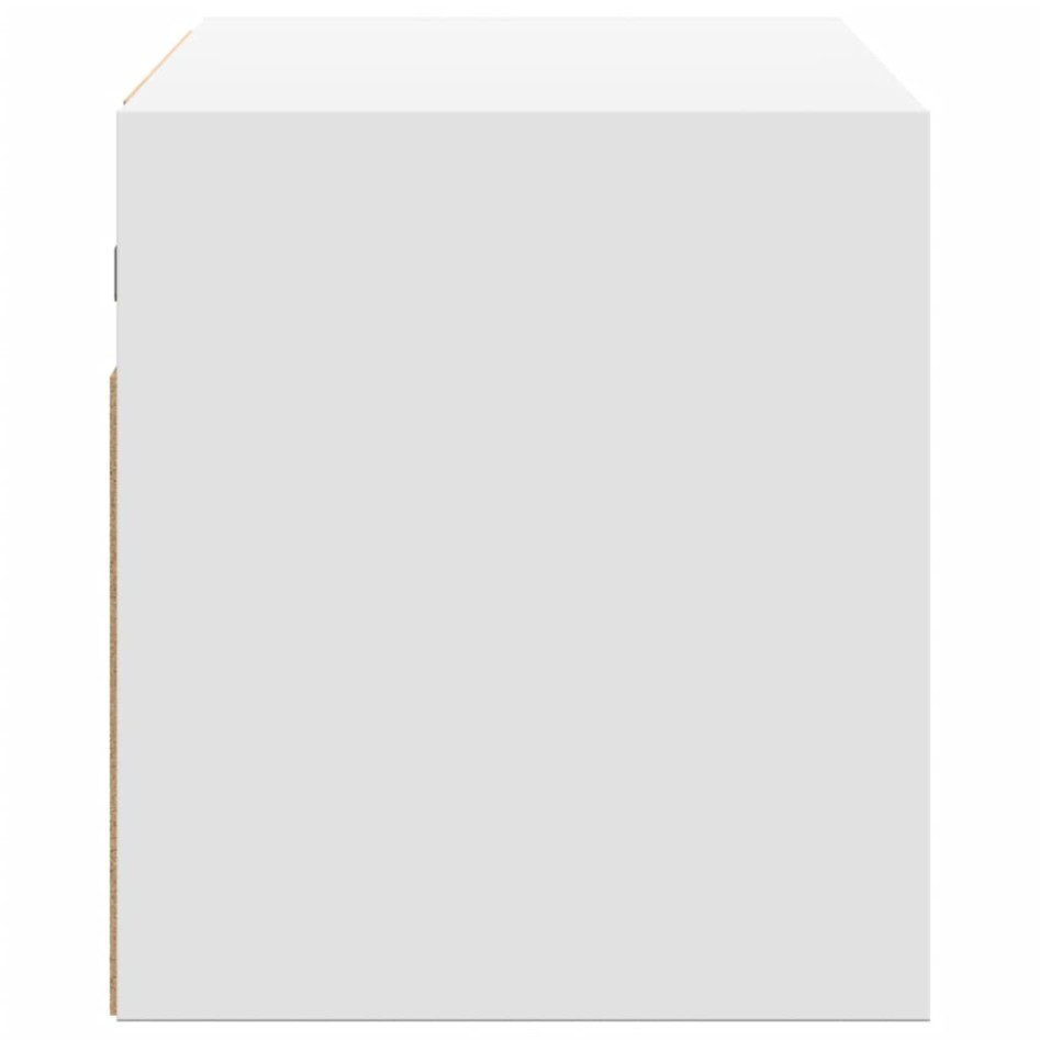 Mueble de TV de pared con luces LED blanco 100x31x35