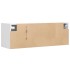 Mueble de TV de pared con luces LED blanco 100x31x35