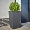 Jardinera hexagonal acero antracita 45x45x75 cm
