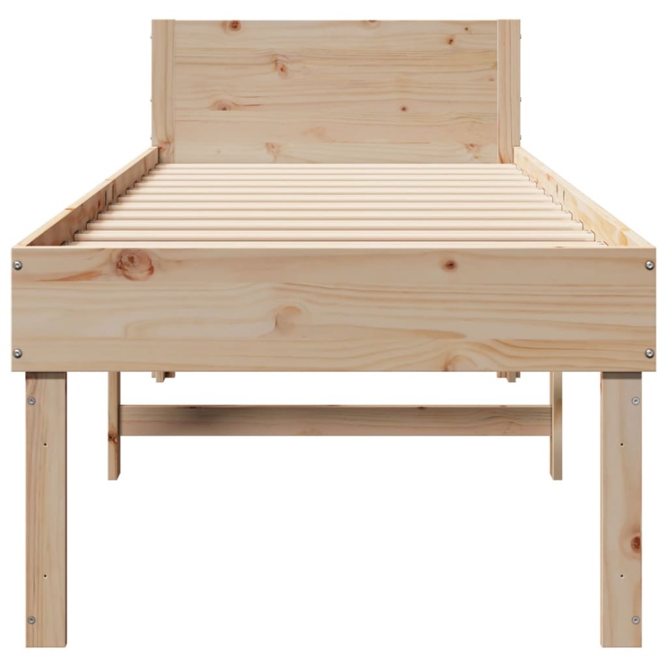 Estructura de cama sin colchón madera maciza pino 75x190