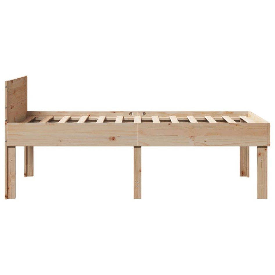 Estructura de cama sin colchón madera maciza pino 75x190