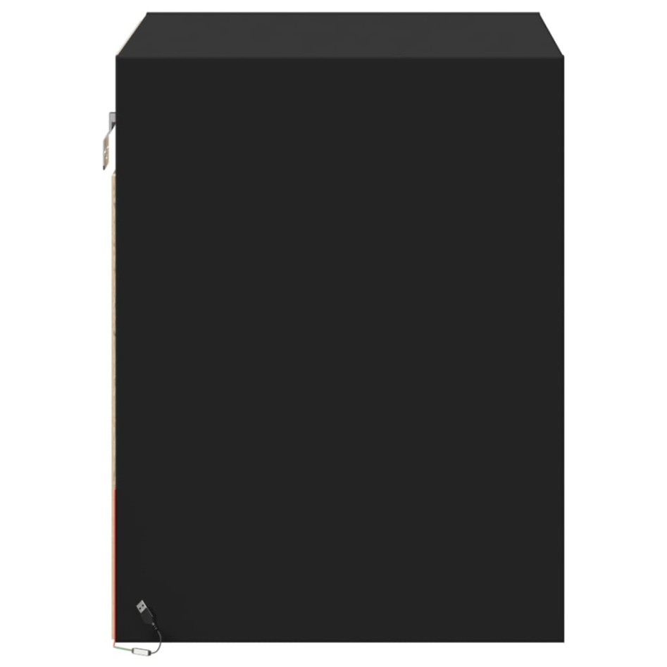 Mesitas de noche de pared con luces LED 2 unidades