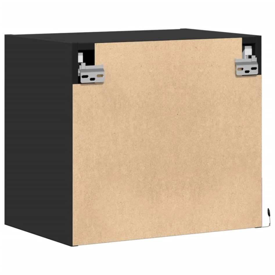 Mesitas de noche de pared con luces LED 2 unidades