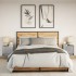 Mesitas de noche de pared con luces LED 2 unidades gris