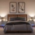Mesitas de noche de pared con luces LED 2 unidades gris