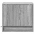 Mesitas de noche de pared con luces LED 2 unidades gris