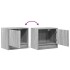 Mesitas de noche de pared con luces LED 2 unidades gris