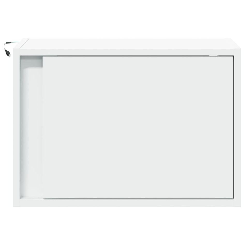 Mesitas de noche de pared con luces LED 2 unidades