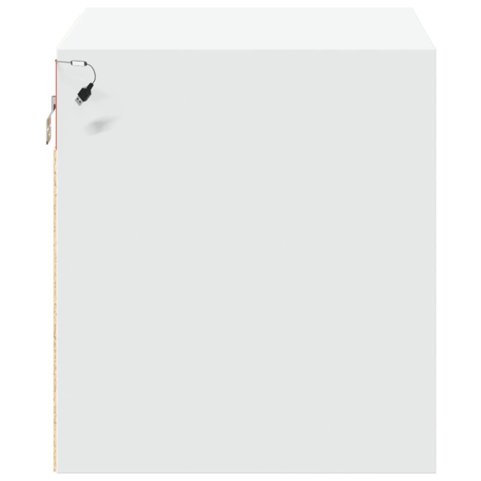 Mesitas de noche de pared con luces LED 2 unidades