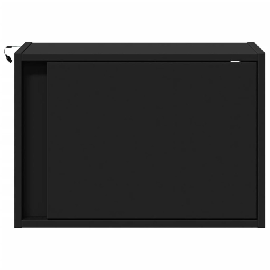 Mesitas de noche de pared con luces LED 2 unidades