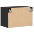 Mesitas de noche de pared con luces LED 2 unidades