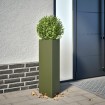 Jardinera triangular acero verde oliva 30x26x75 cm