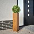 Jardineras triangulares 2 uds acero oxidado 30x26x75