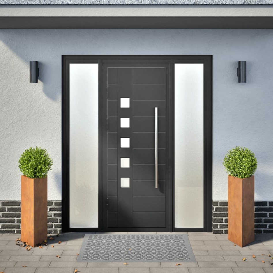 Jardineras triangulares 2 uds acero oxidado 30x26x75