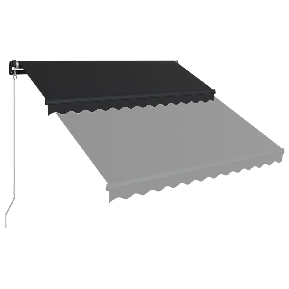 Toldo retráctil manual con LED gris antracita 300x250