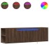 Mueble de TV de pared con luces LED marrón roble 135x31x39,5