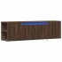 Mueble de TV de pared con luces LED marrón roble 135x31x39,5