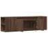 Mueble de TV de pared con luces LED marrón roble 135x31x39,5