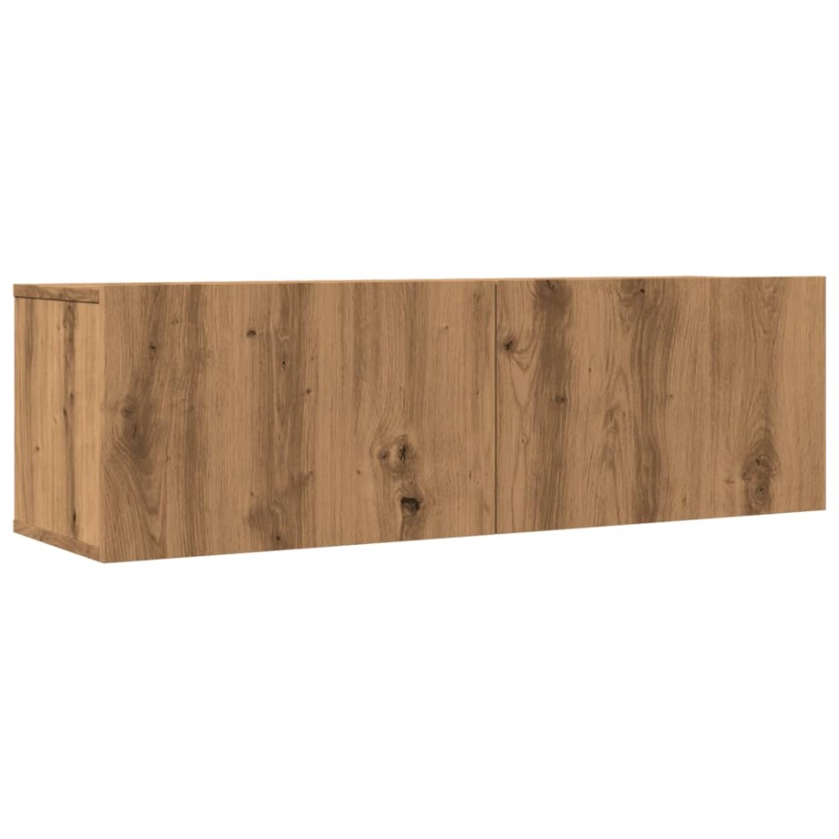 Muebles para TV de pared 2 uds roble artesanal 100x30x30