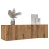 Muebles para TV de pared 2 uds roble artesanal 100x30x30