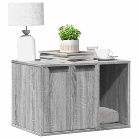 Mueble arenero para gatos madera gris Sonoma 60x40x40