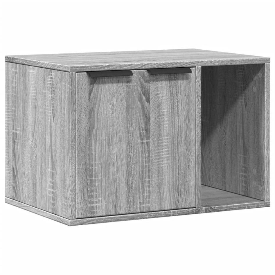 Mueble arenero para gatos madera gris Sonoma 60x40x40
