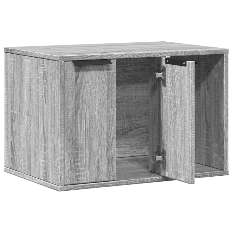 Mueble arenero para gatos madera gris Sonoma 60x40x40
