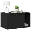 Mueble arenero para gatos madera ingeniería negro 80x50x45 cm