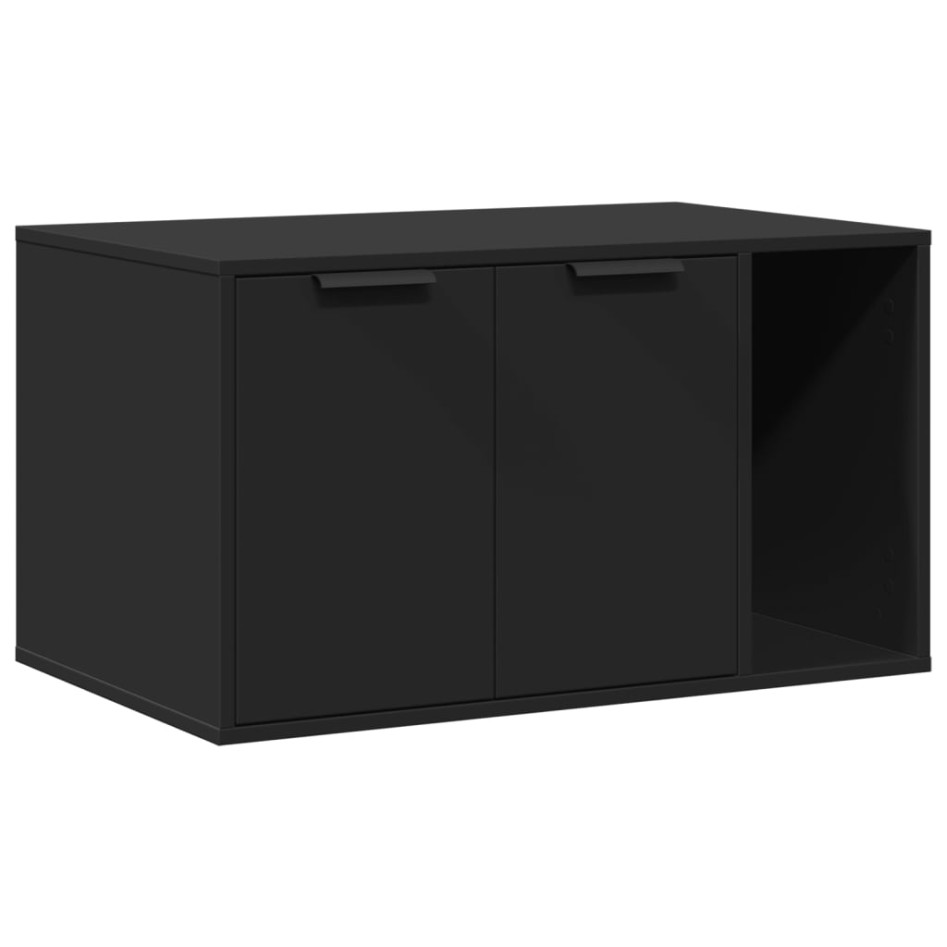 Mueble arenero para gatos madera ingeniería negro 80x50x45