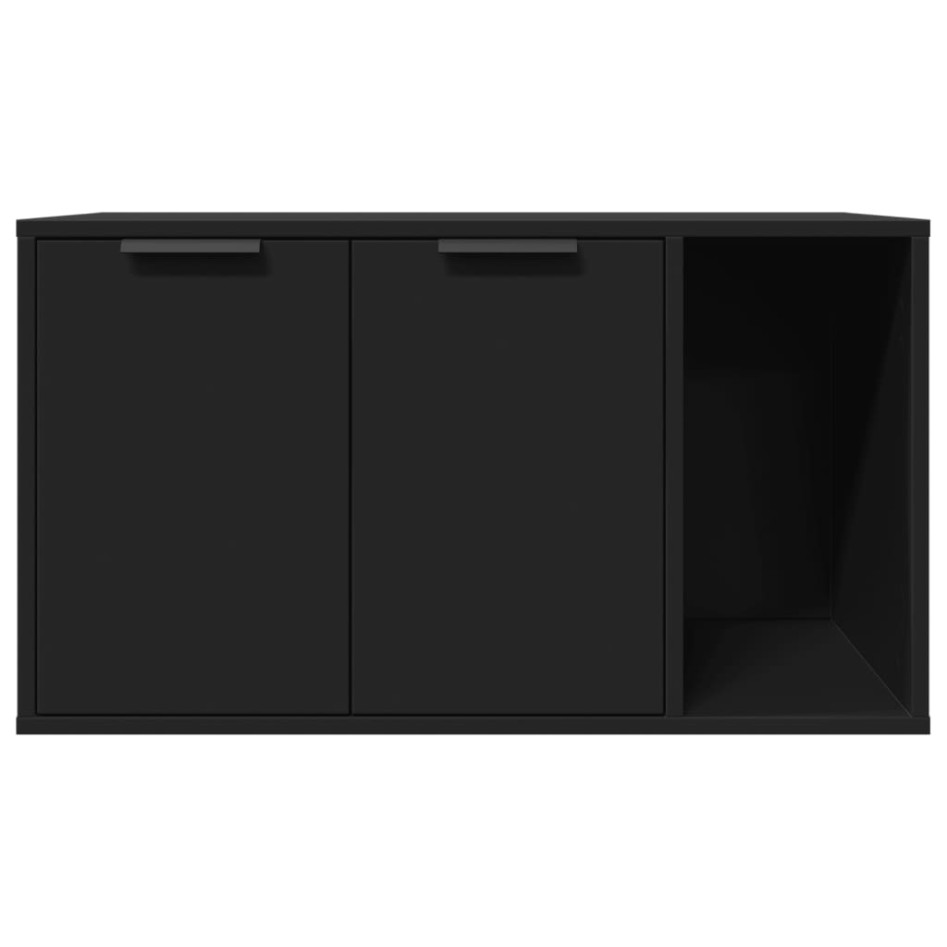 Mueble arenero para gatos madera ingeniería negro 80x50x45