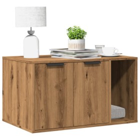 Mueble arenero para gatos madera roble artisian 80x50x45
