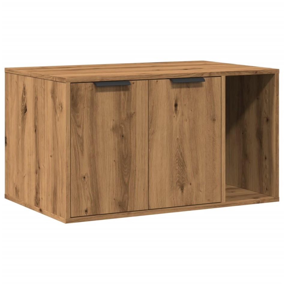 Mueble arenero para gatos madera roble artisian 80x50x45