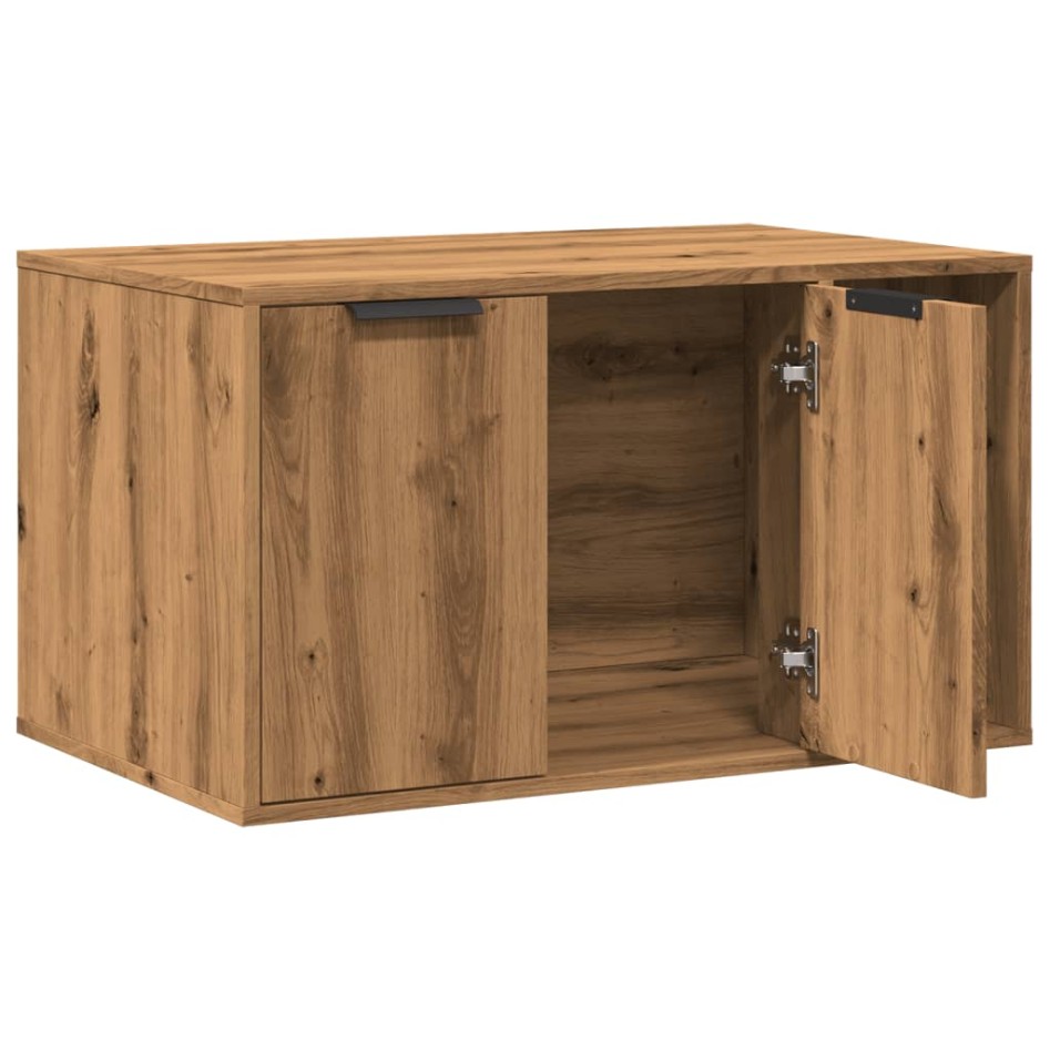 Mueble arenero para gatos madera roble artisian 80x50x45