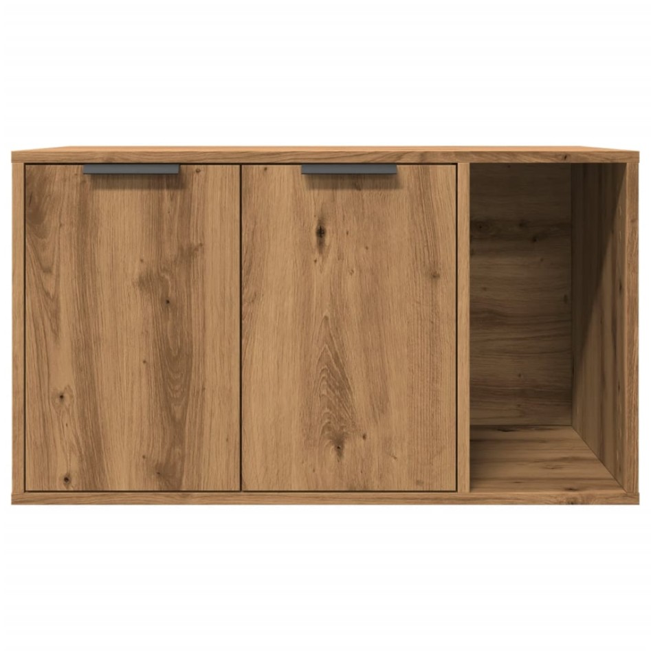 Mueble arenero para gatos madera roble artisian 80x50x45