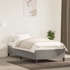 Estructura de cama sin colchón terciopelo gris claro 80x200