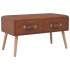 Mesa de centro de cuero sintético marrón 80x40x46