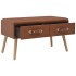 Mesa de centro de cuero sintético marrón 80x40x46