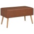 Mesa de centro de cuero sintético marrón 80x40x46