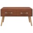 Mesa de centro de cuero sintético marrón 80x40x46