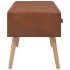 Mesa de centro de cuero sintético marrón 80x40x46