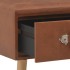 Mesa de centro de cuero sintético marrón 80x40x46