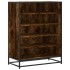 Zapatero de madera y metal roble ahumado 75x38x97,5