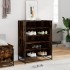 Zapatero de madera y metal roble ahumado 75x38x97,5